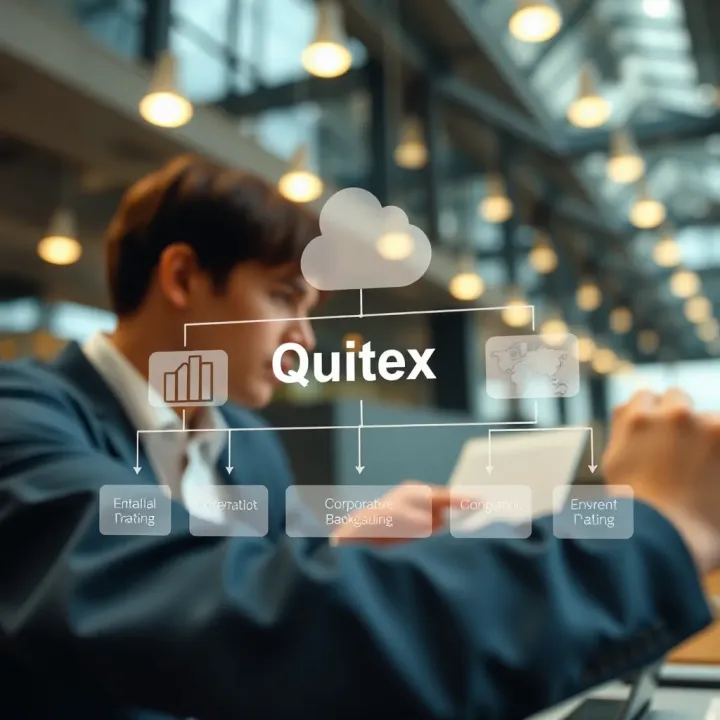 Diagram illustrating the corporate structure and ownership details of Quotex
