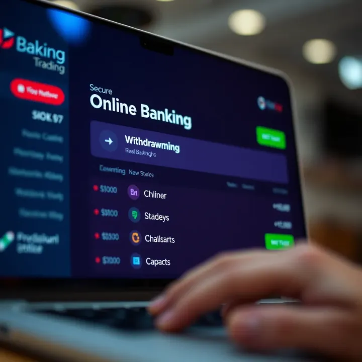 Secure Online Banking Withdrawal Options Secure online banking interface showing options for withdrawing money