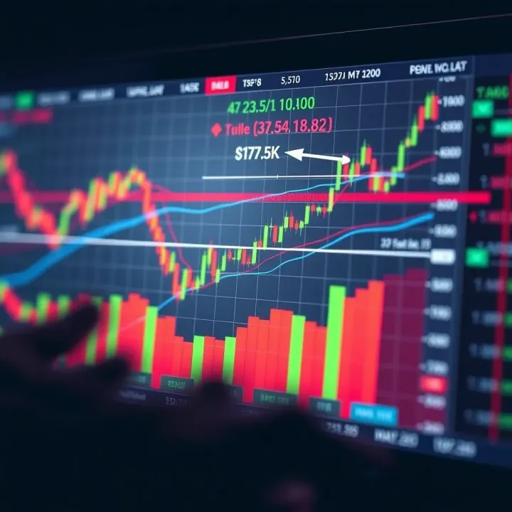Graph showing upward and downward trends of forex currency pairs with digital trading interface