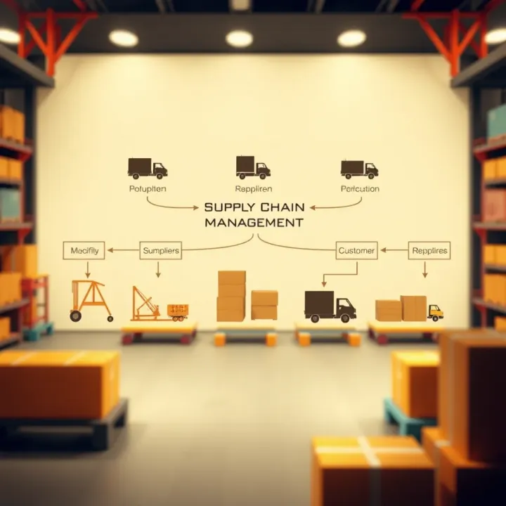 Diagram illustrating the flow of goods from suppliers to customers
