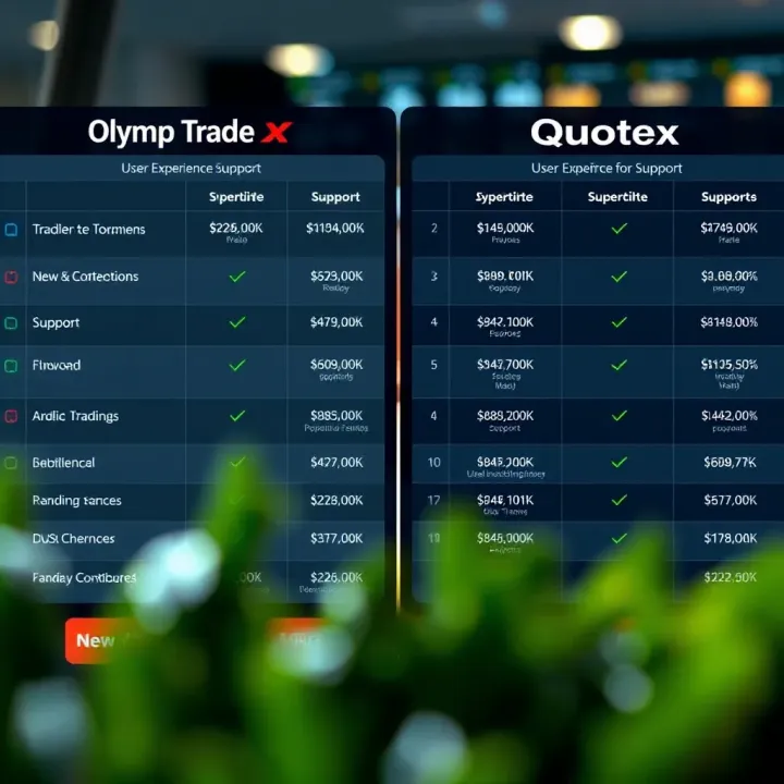 User Experience and Support Comparison for Olymp Trade and Quotex Illustration of user experience aspects and support options on trading platforms