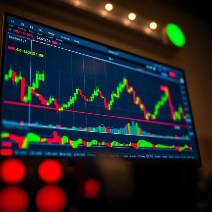 Interactive TradingView chart displaying various technical indicators for binary options analysis